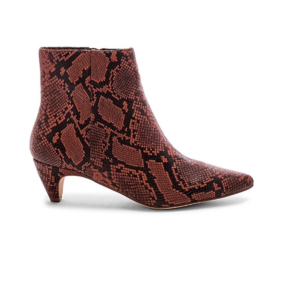 Genuine Leather Exotic Kitten Heel Pointy Toe Boot - Picture 8 of 11